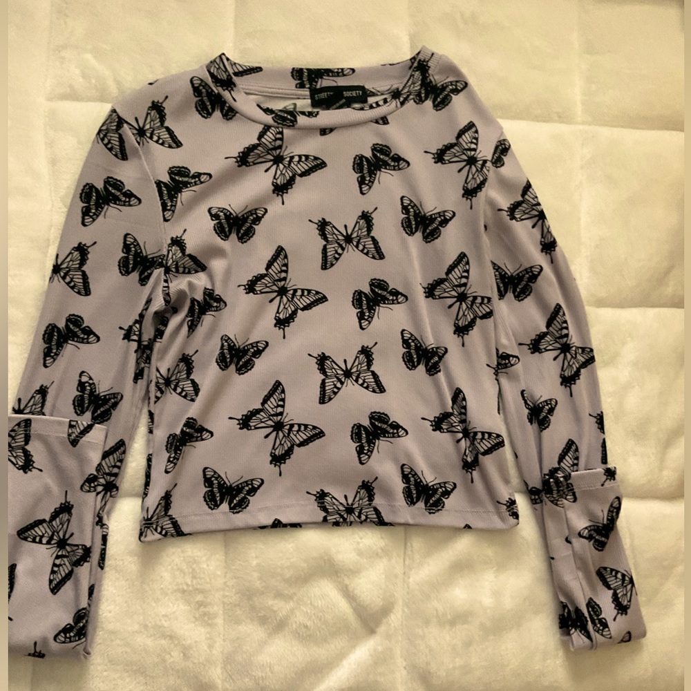 Light purple butterfly shirt